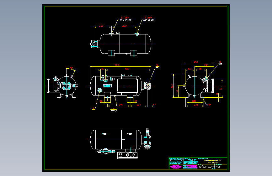 开启式、全封闭、整体型螺杆压缩机的CAD图纸