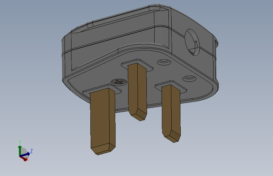 solidworks三针电源插头设计