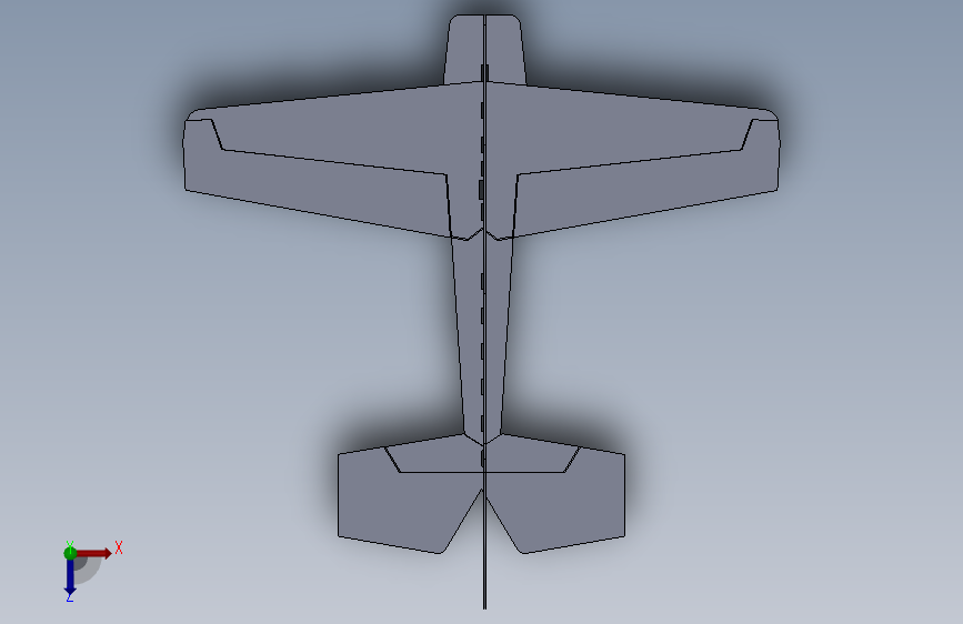 solidworks yak 55飞机模型 俯视图