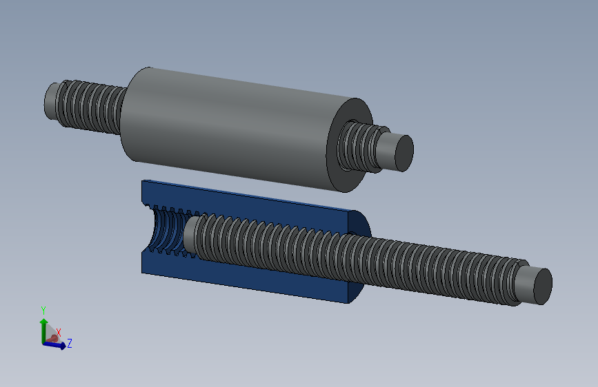 solidworks 滚珠丝杆螺母模型