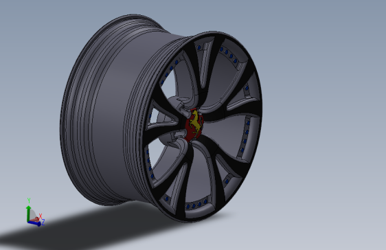 solidworks 法拉利车轮轮毂