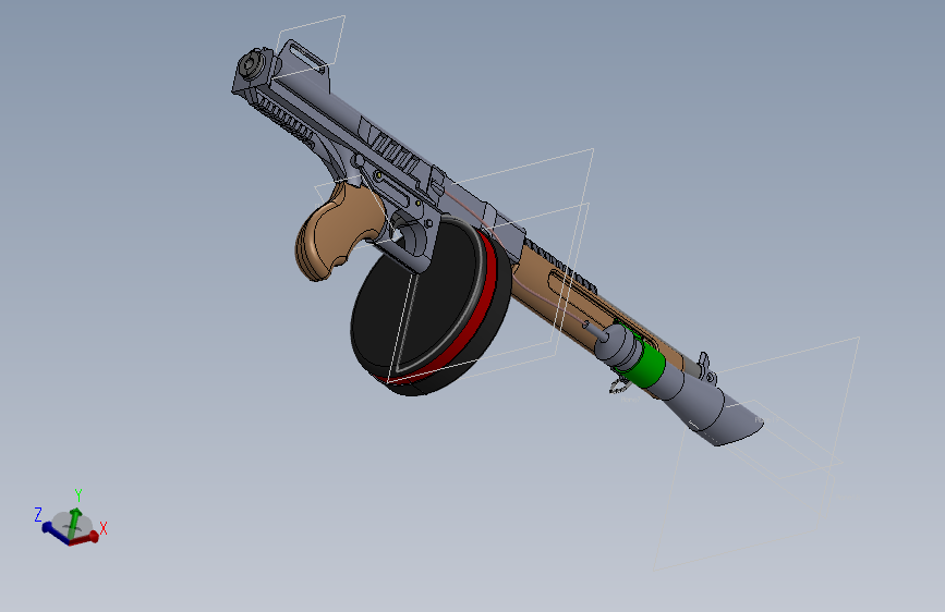 solidworks 汤普森机枪