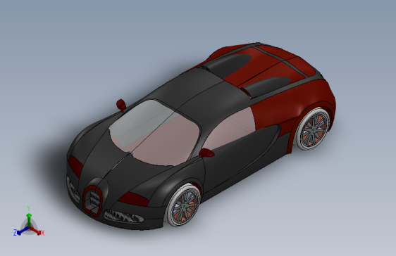 solidworks 布加迪跑车3D模型