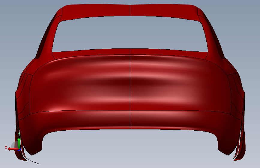 solidworks 奥迪A4车身3d模型 背面视图