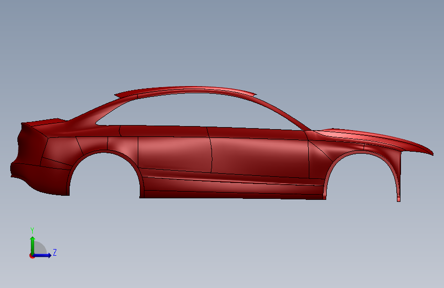 solidworks 奥迪A4车身3d模型 左侧视图