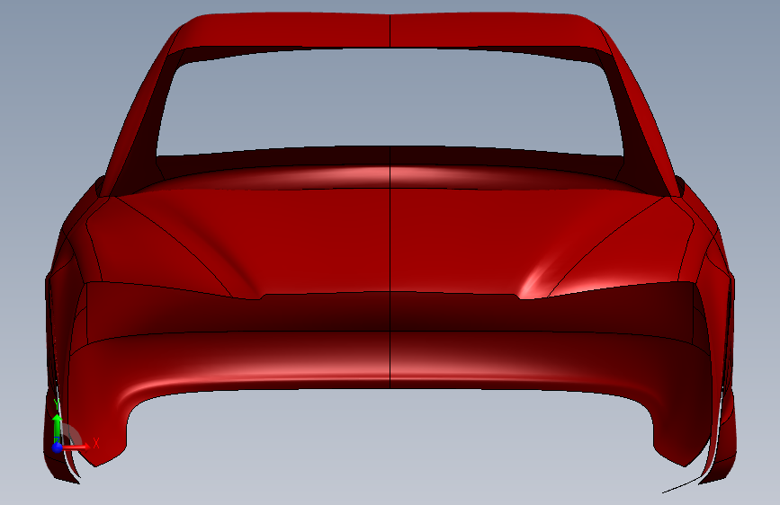 solidworks 奥迪A4车身3d模型 正面视图