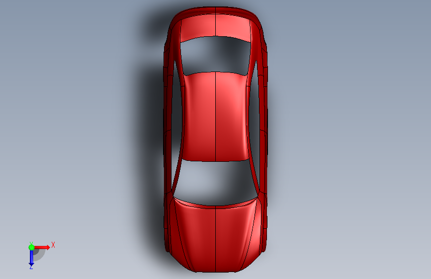 solidworks 奥迪A4车身3d模型 俯视图