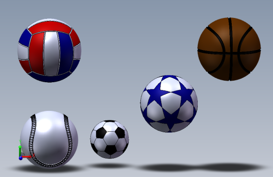 足球_排球_篮球_棒球 3D模型合集