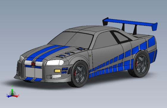 solidworks 日产Skyline GT-R R34跑车