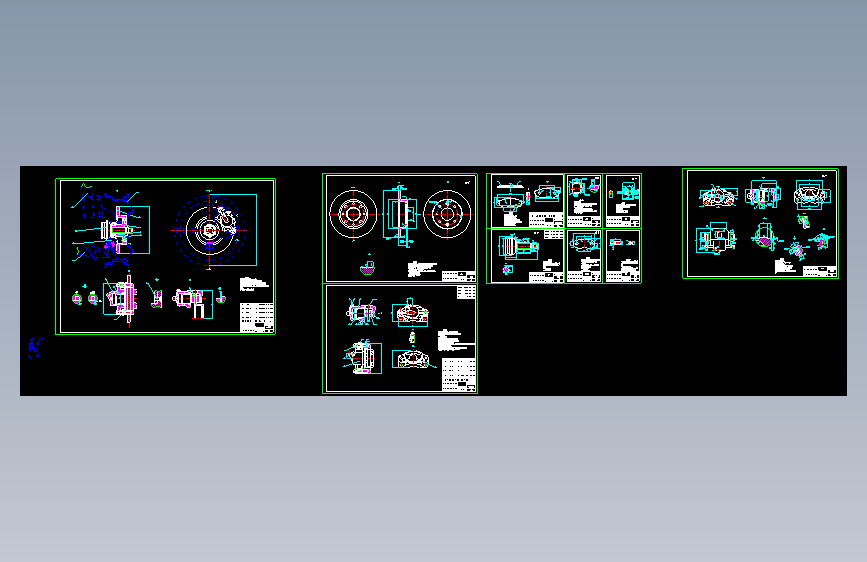 盘式制动器全套  机械设计参考资料3D模型设计素材