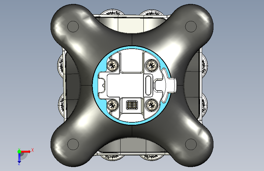 Onrobot VG10真空夹持器真空夹爪3D数模图纸 STEP格式 俯视图