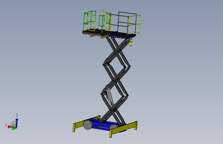 2000x5000剪式升降机3D图纸 F236