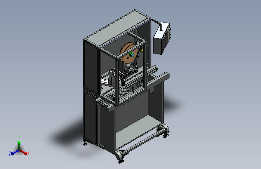 四轴机器人自动贴标机 3D模型（SolidWorks设计，提供x_t文件）