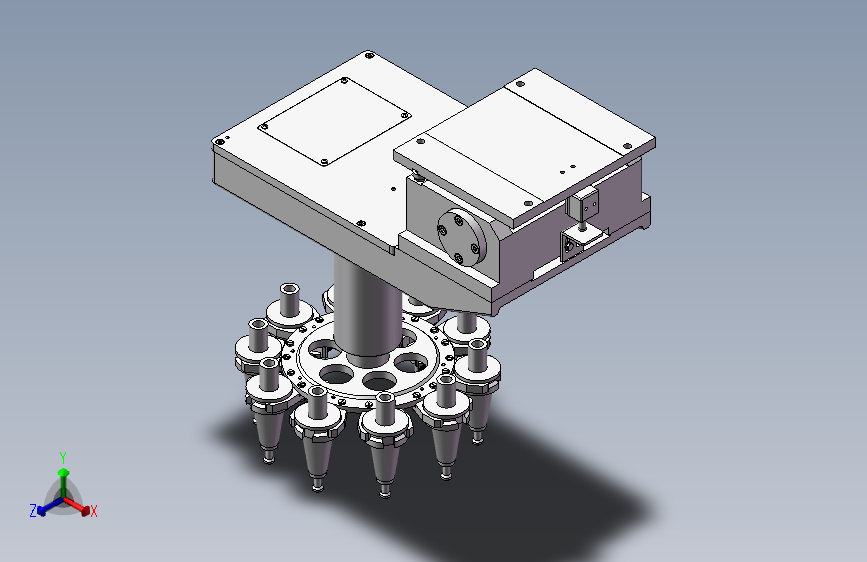 立式加工中心圆盘式刀库3D图纸 H568