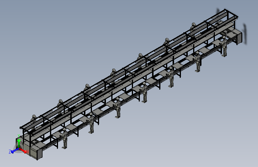 倍速链生产线 3D模型（SolidWorks设计，提供step(stp)_Sldprt文件）