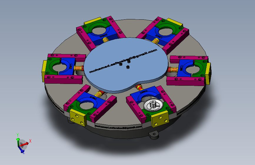 ZDH-JIAJU-001 六工位旋转夹紧机构 夹具 3D模型