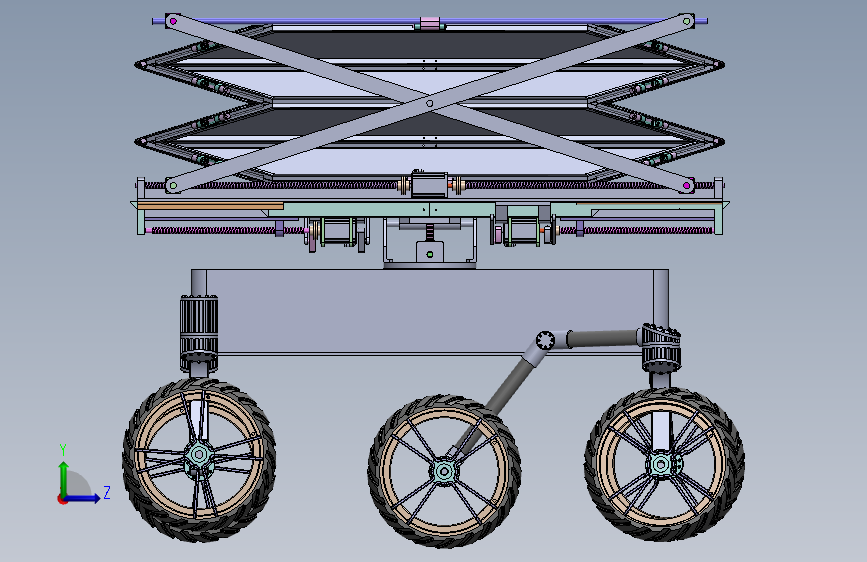 SURYA-PAAN折叠型月球车火星车3D数模图纸 Solidworks设计 左侧视图