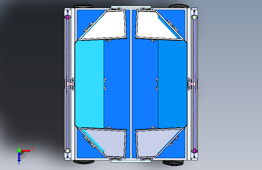 SURYA-PAAN折叠型月球车火星车3D数模图纸 Solidworks设计 俯视图