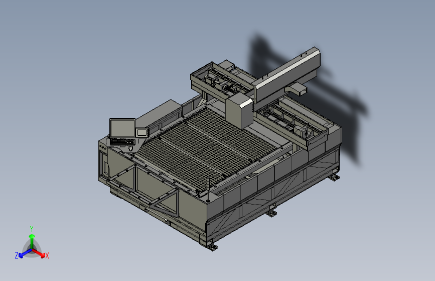 500w光纤激光切割机3D图纸H222