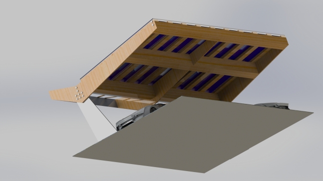 带太阳能电池板的停车棚3D模型图纸 Solidworks设计