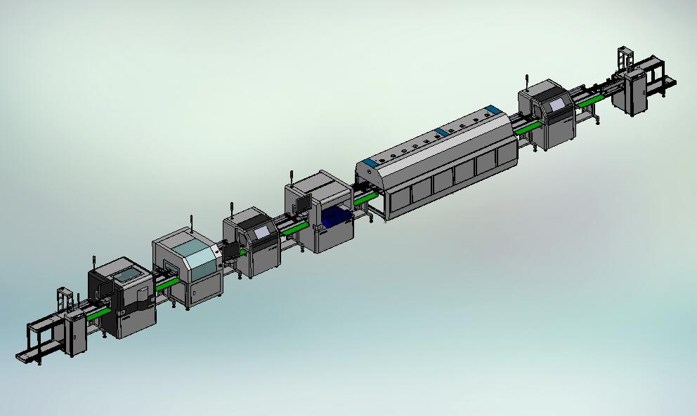 G955 SMT流程生产线3D图_SOLIDWORKS 2009_模型图纸下载 – 懒石网