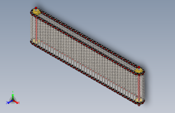 metallic金属输送带结构3D图纸 STP IGS格式