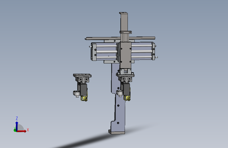 无杆气缸手指气缸取料移载机械手3D图纸 Solidworks