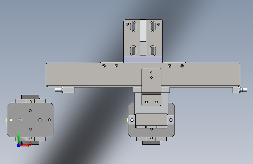 无杆气缸手指气缸取料移载机械手3D图纸 Solidworks 正面视图