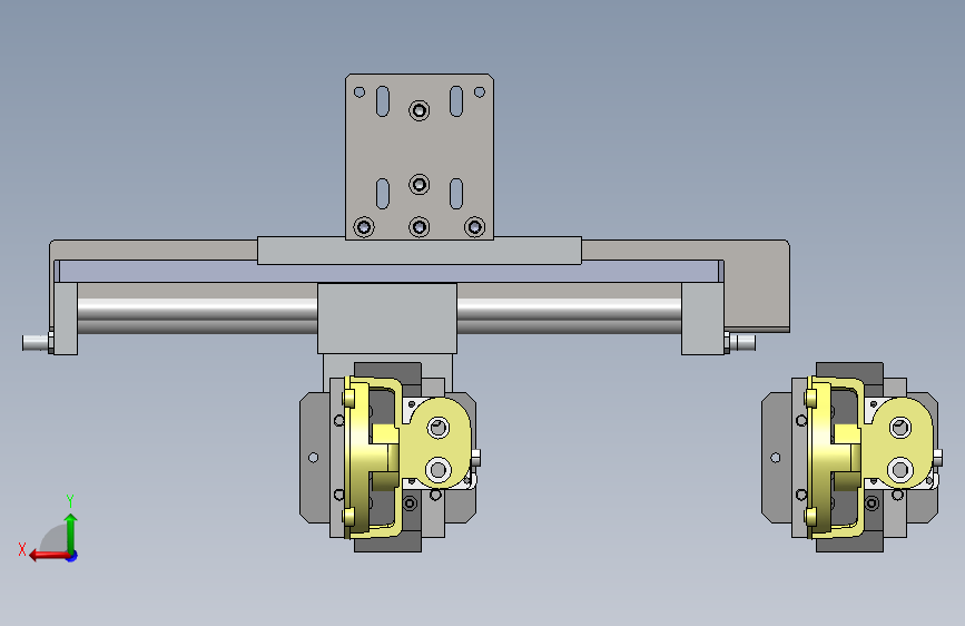 无杆气缸手指气缸取料移载机械手3D图纸 Solidworks 背面视图