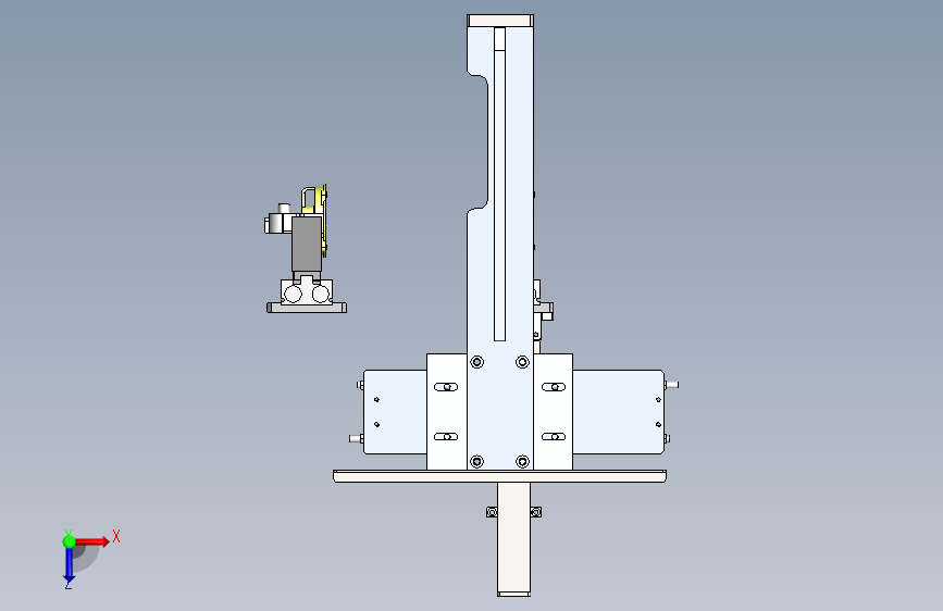 无杆气缸手指气缸取料移载机械手3D图纸 Solidworks 俯视图