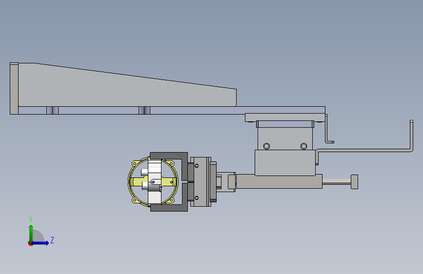 无杆气缸手指气缸取料移载机械手3D图纸 Solidworks 左侧视图