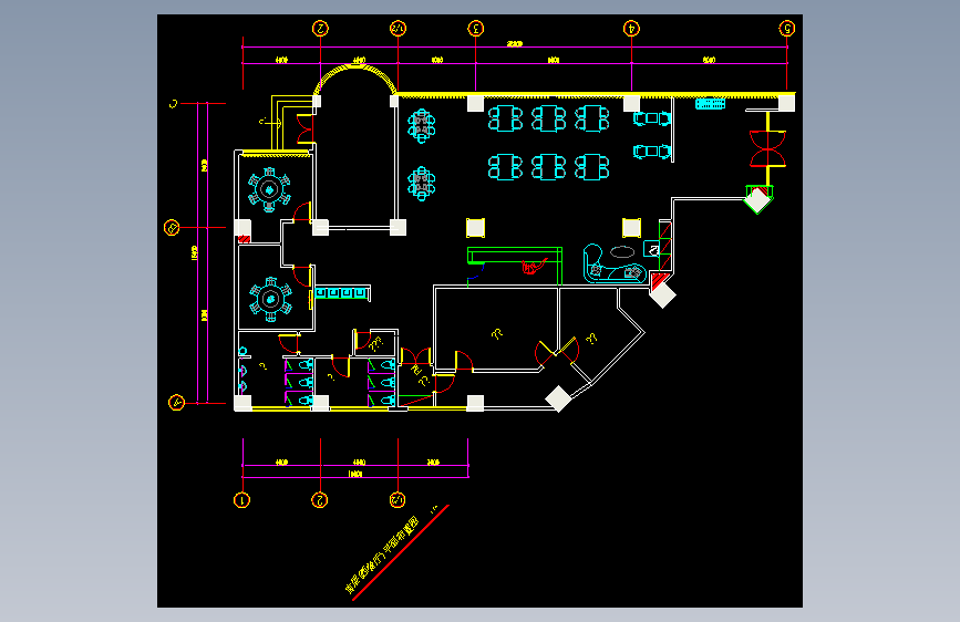 餐厅室内cad平面图+室内su模型场景（亿象小站）