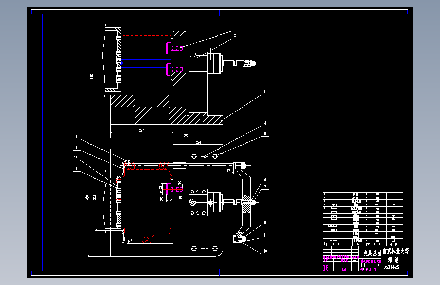 JX022机床-车床主轴箱箱体右侧10-M8螺纹底孔组合钻床设计