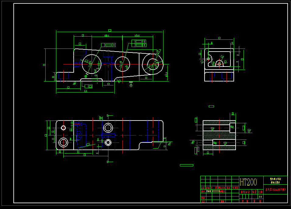 0040-工艺夹具-CA6140车床后拖架零件加工工艺及铣底面专用夹具设计