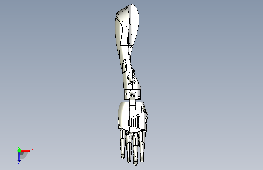 右手臂假肢 3D图纸 非标机械自动化3D三维图纸 俯视图