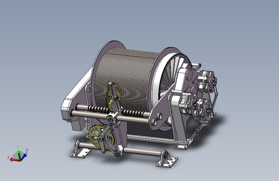 3款卷扬机3d图纸 卷筒卷线机绞盘机 钢丝绳卷线机、卷扬机3d模型
