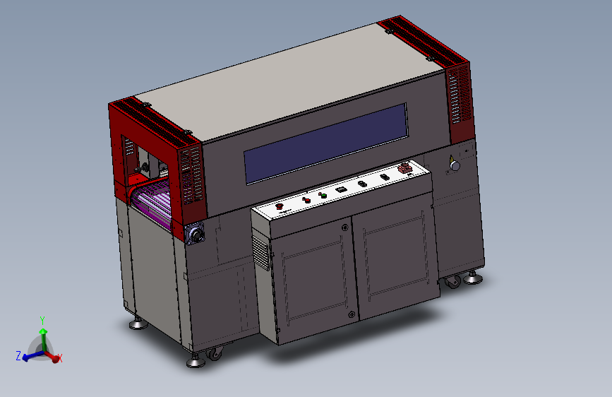 热收缩机3d图纸包装机封箱机自动化包装机3d图纸 热收缩炉3d模型