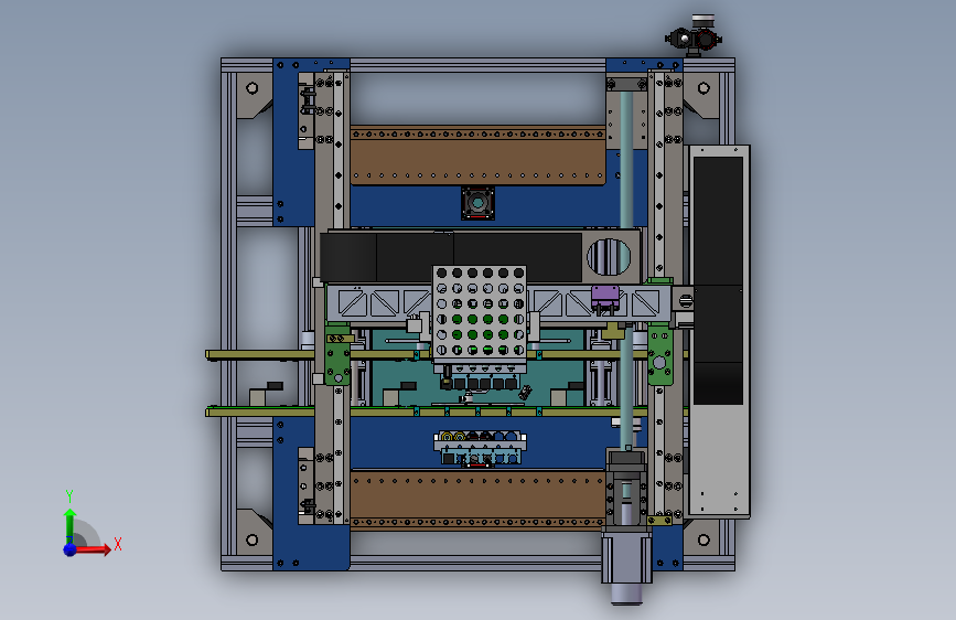 1000X1000mm贴片机详细3D图纸 正面视图