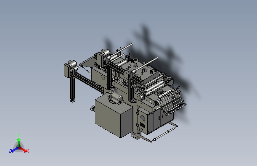 F500冲切机 模切机 3D图纸 机械设备非标自动化3D模型设计素材1