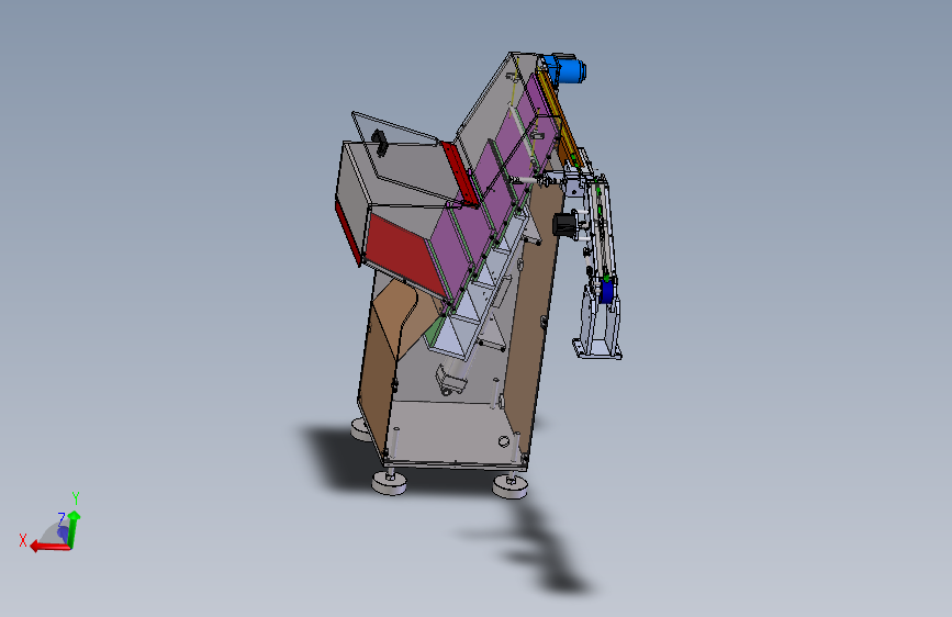 气缸型推板式提升机3D图纸