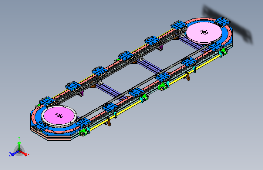 环形导轨传送模组3D图纸 机械设计参考资料设计素 自动化设备
