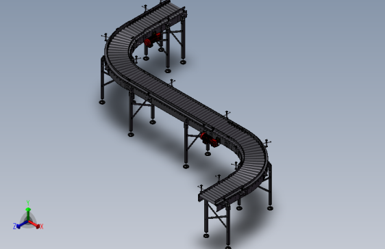 滚筒输送线3D图纸 DD060 非标自动化设备3D图纸3D模型1