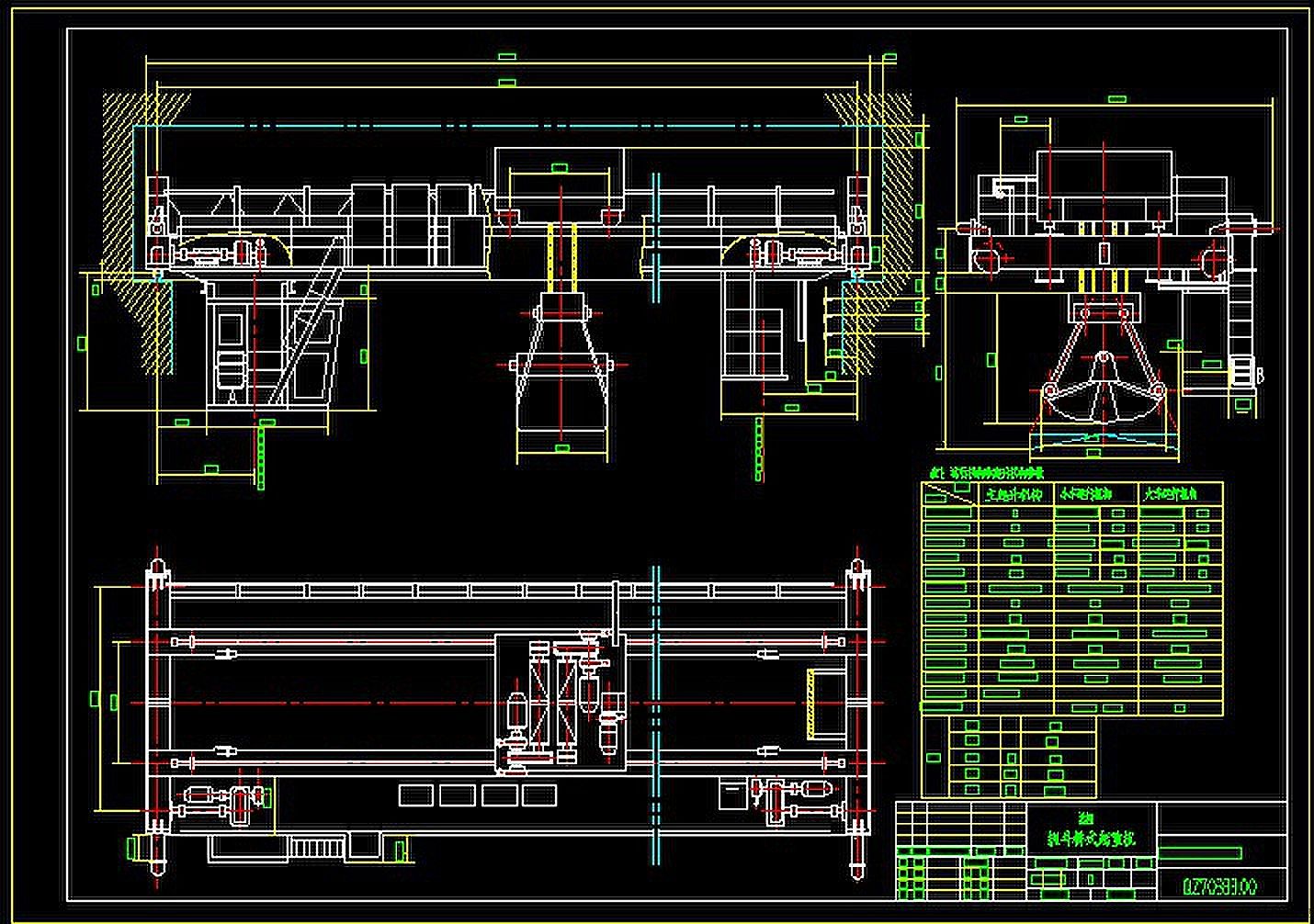 抓斗桥式起重机CAD图纸