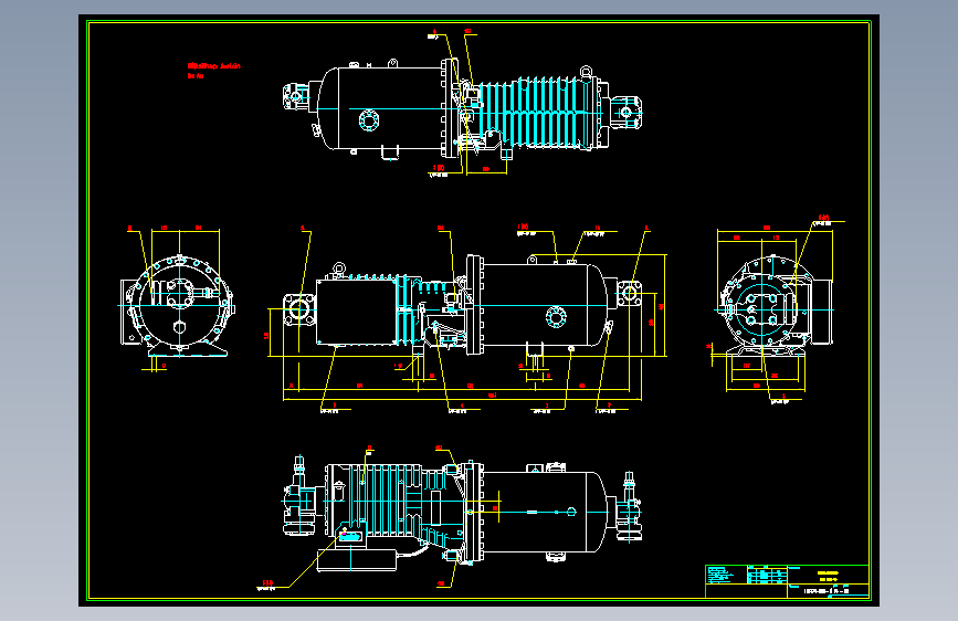 整体型螺杆压缩机CAD图纸