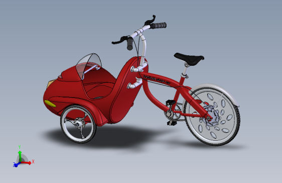 Solidworks前载式脚踏车模型