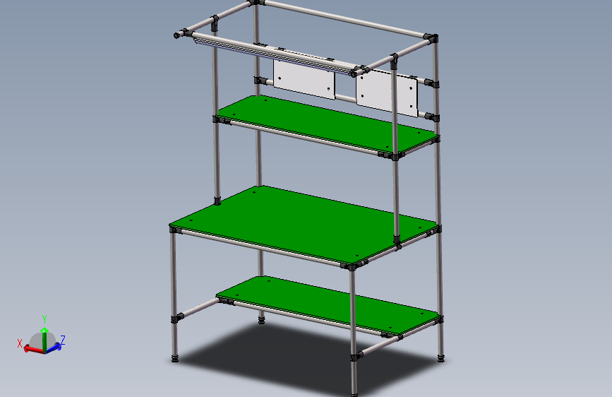 精益管工作台L1200W800H1800车间作业工作台3d全套图纸