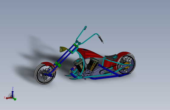 四冲程摩托车模型