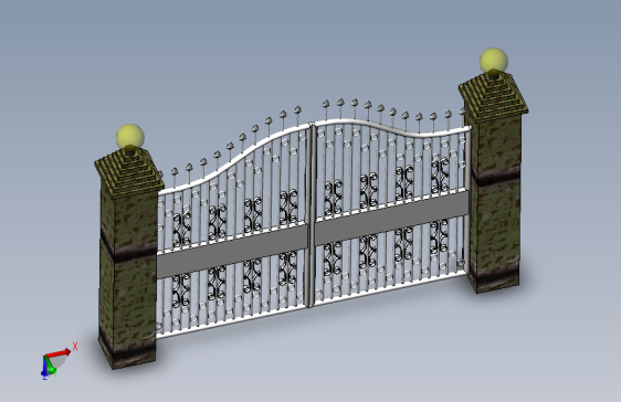 Solidworks雕花大门模型