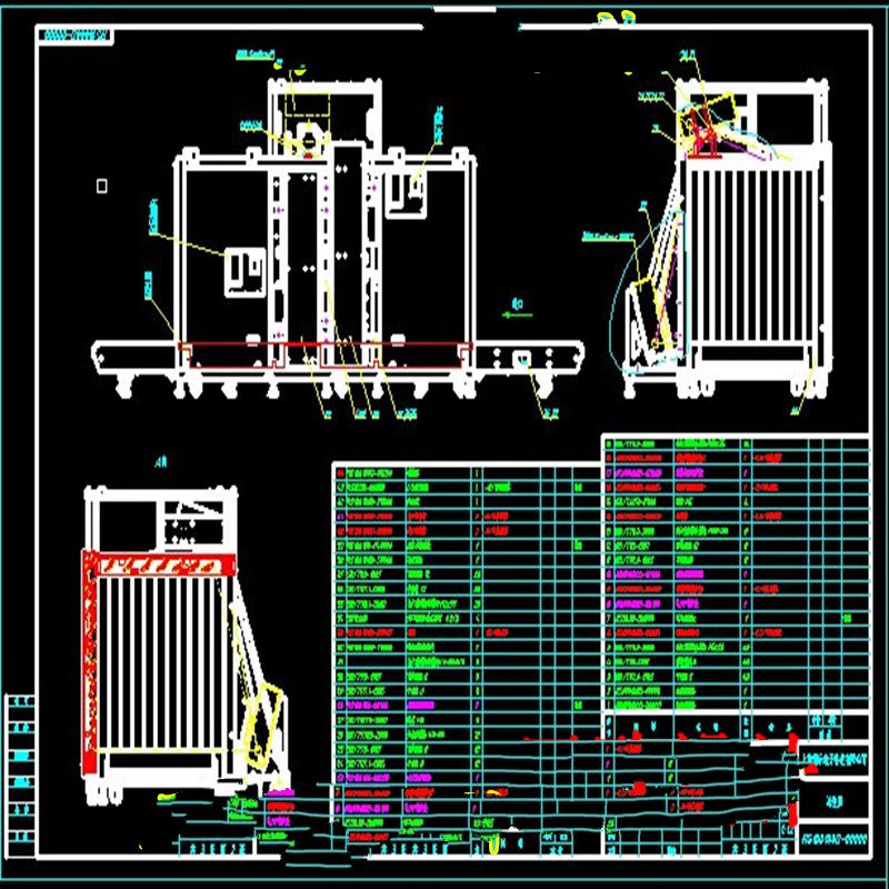 安全检查机全套CAD图纸 C26 机械设计CAD图纸DWG图纸2D图纸