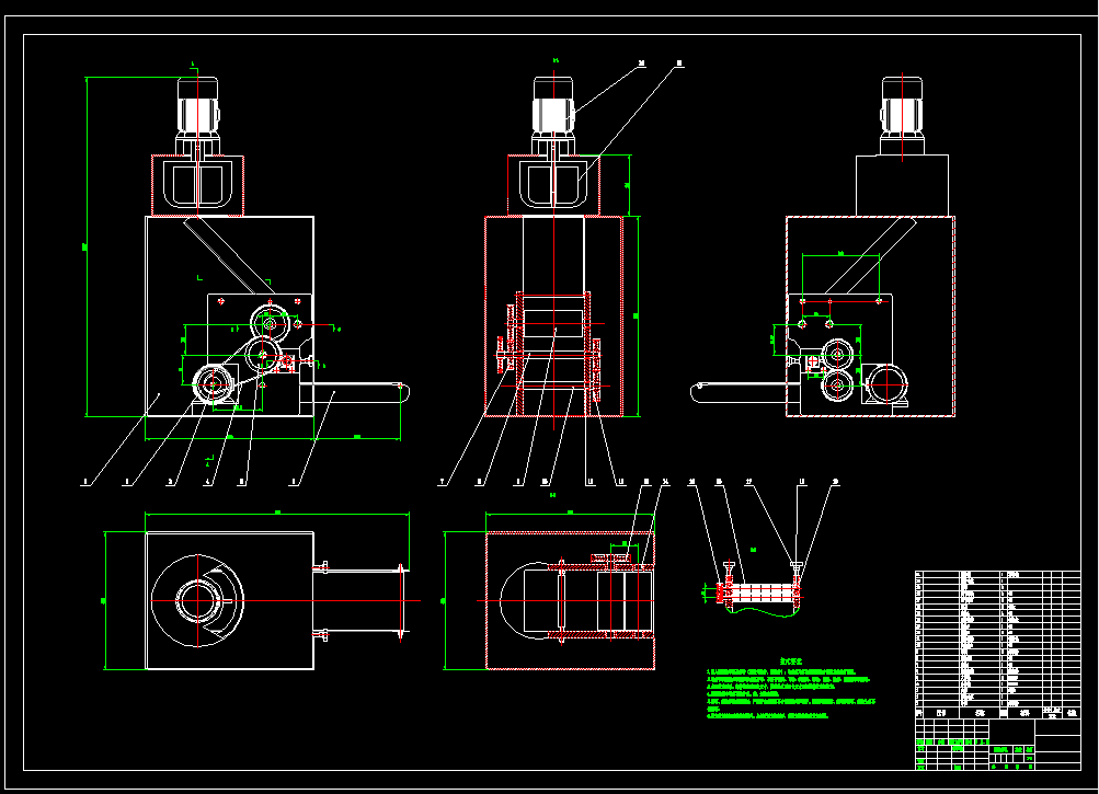 家用小型全自动压面机设计-面条机设计【含6张CAD图纸和文档全套】